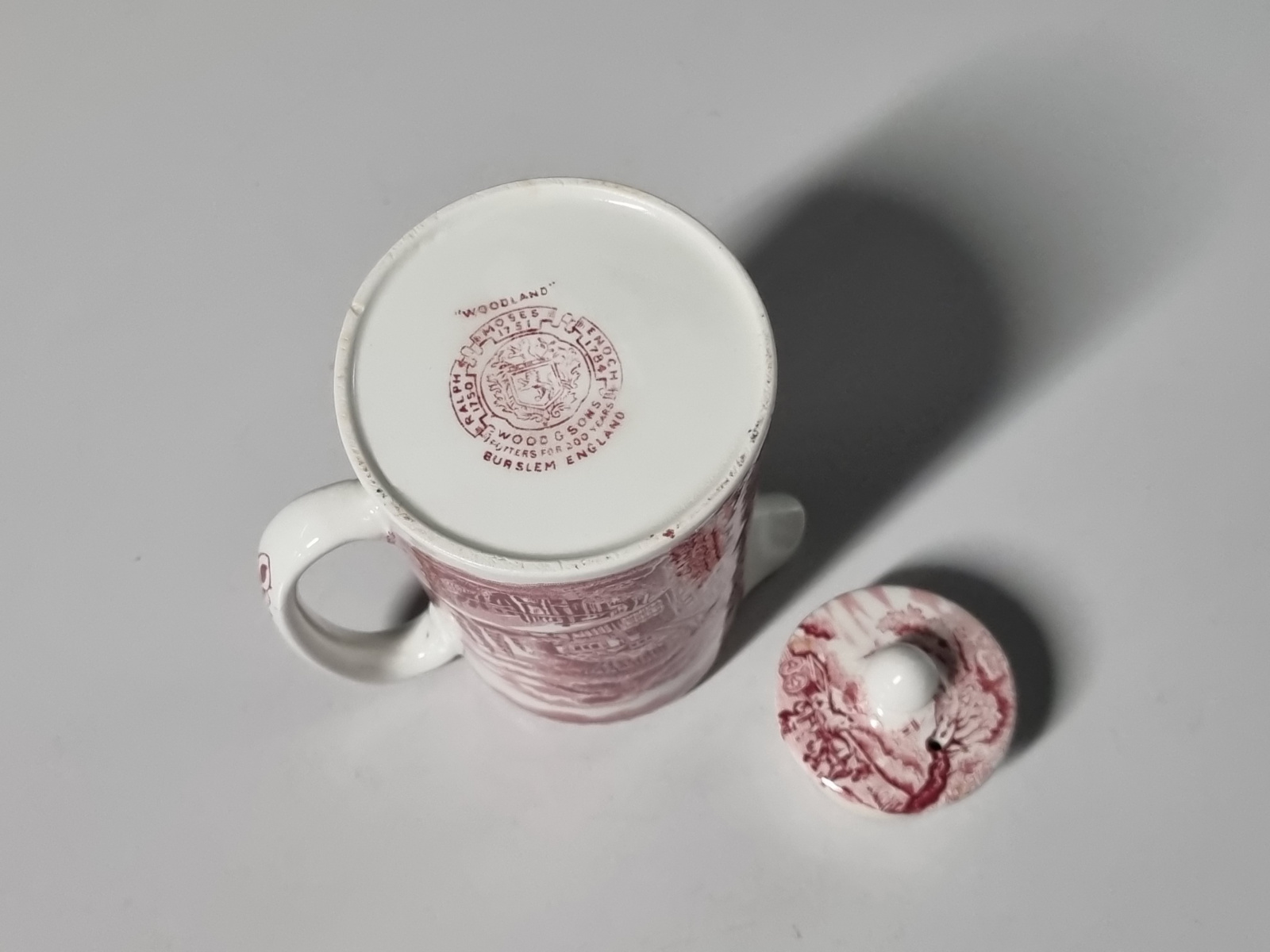 Engels rood Wood & Sons Burslem decor Woodland schenkkannetje