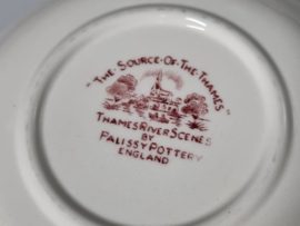 Engels rood Palissy River Scenes set 6x rond schaaltje 13 cm
