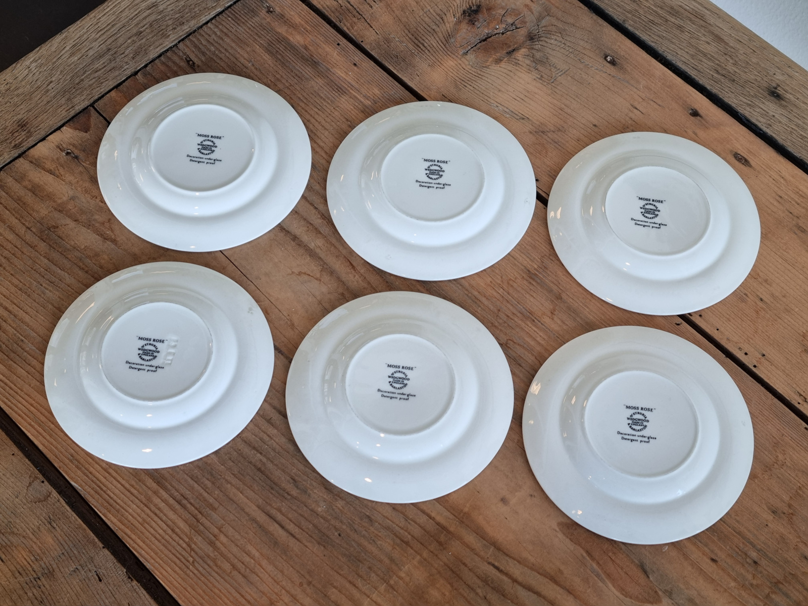 Wedgwood Moss Rose set 6x klein bordje 13 cm