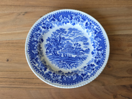 Engels blauw Woods Burslem England Seaforth ontbijtbordje 20 cm
