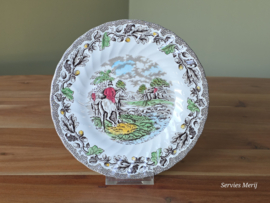 Engels bruin ingekleurd Jachtservies Myott's Country Life ontbijtbord 20 cm