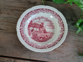 Boerenhoeve Rood Societe Ceramique set 6x Diep Bord | Pasta Bord 23,5 cm (wit)