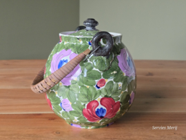 Societe Ceramique Schrijfnamendecor decor Bloemendaal chocoladeketel (grootste model)