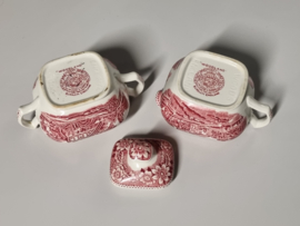 Engels rood Wood & Sons Burslem decor Woodland Roomstel op Plateau