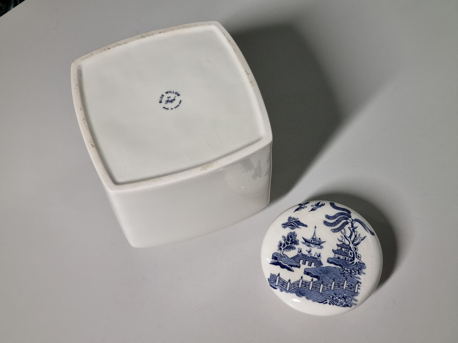 Engels blauw Blue Willow by Regal grote Voorraadpot Biscuits Jar