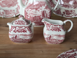 Engels rood Enoch Wedgwood Royal Homes Of Britain ontbijtservies 6 personen