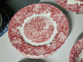 Engels rood Woods Ware compleet eetservies 6 personen 24 delig