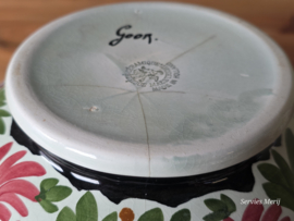 Societe Ceramique Schrijfnamendecor decor Goor kan 17 cm