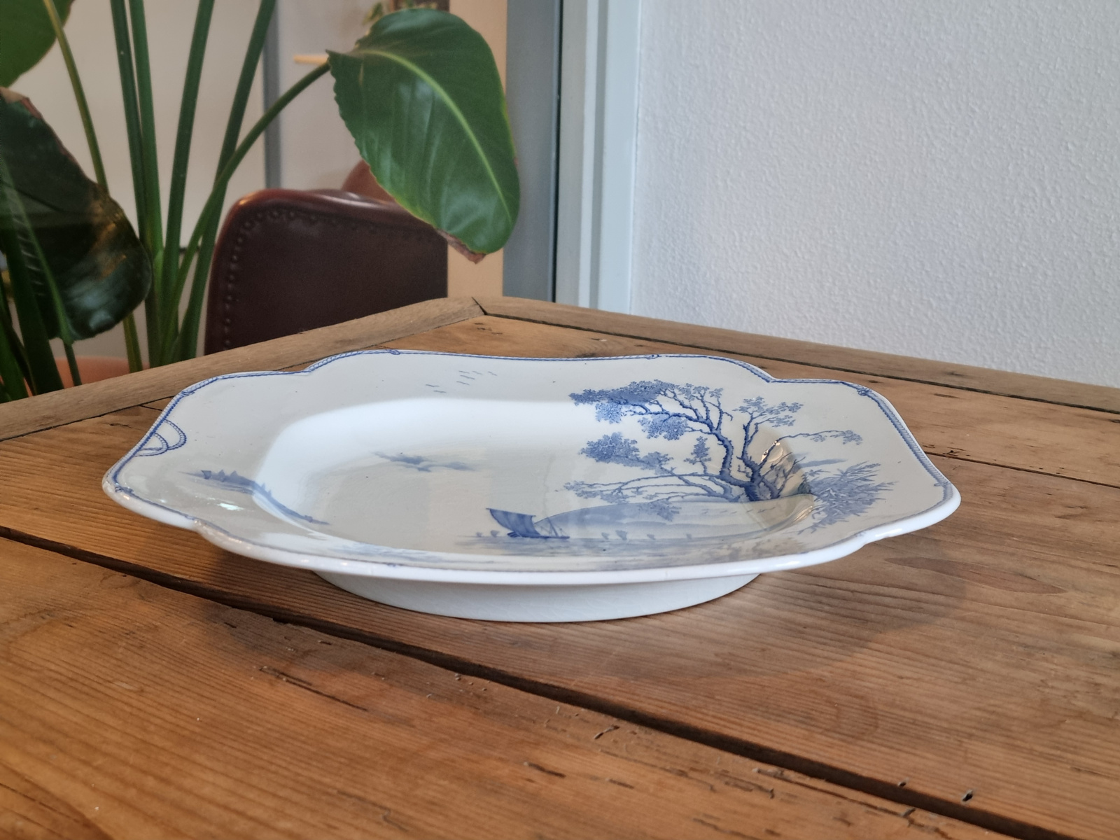 Petrus Regout Marines lichtblauw vierkant serveerbord 29,5 cm