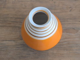 Vintage Vaasje Mosa Maastricht Art Deco oranje met grijs en bruin