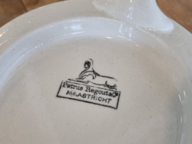 Petrus Regout wit zeldzaam Theelicht op pootjes (liggende leeuw Regout stempel)
