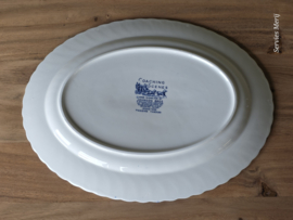Engels blauw Johnson Bros Coaching Scenes ovale schaal 35,5 cm
