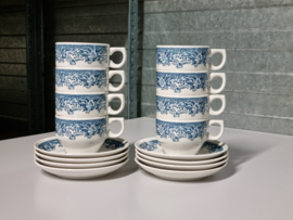 Villeroy en Boch Balmoral petrol set 8x Kop en schotel