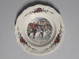 Frans Sarreguemines Obernai diep bord 25 cm (paarden)