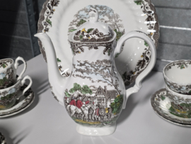 Engels bruin Jachtservies Myott's Country Life Koffieservies theeservies 8 personen