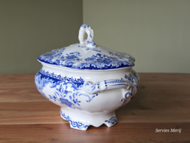 Boch BFK decor Dordrecht blauw grootste Dekschaal Terrine