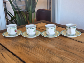 Villeroy en Boch French Garden Fleurence set 4x Espresso kop en schotel