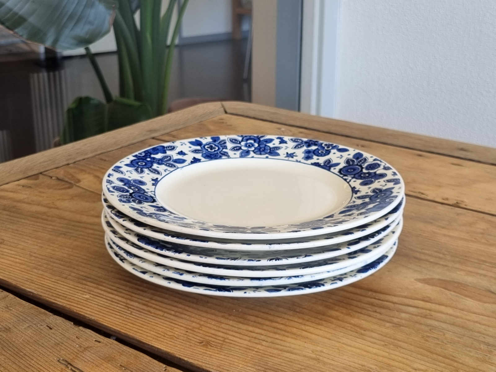 Beatrix Societe Ceramique set 6x ontbijtbordje 21 cm (gebloemde rand)