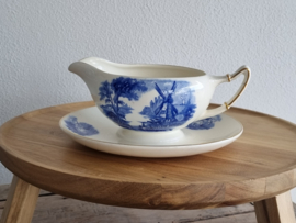 Engels blauw Palissy decor Windmill Eetservies ruim 9 pers.