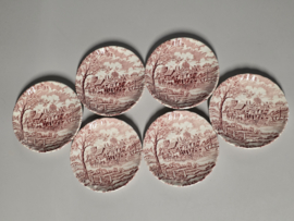 Engels rood Royal Wessex Postkoets set 6x kop en schotel