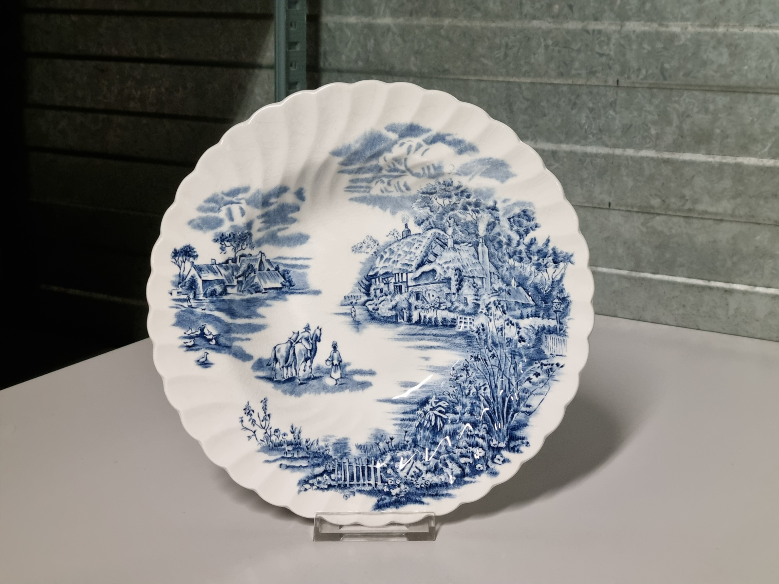 Engels blauw Johnson Bros Happy England diep pasta curry bord 22 cm