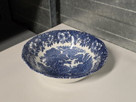 Engels blauw Enoch Wedgwood Woodland hoge ronde schaal 24,5 cm