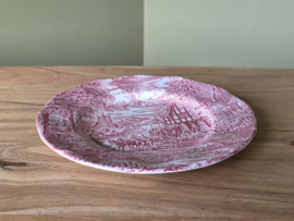 Engels rood Enoch Wedgwood Dickens Coaching Days plat dinerbord 25 cm
