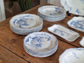 Petrus Regout Marines licht blauw compleet servies 6-pers.