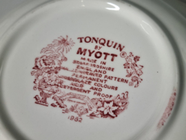 Engels rood Myott Tonquin Schaal 22 cm