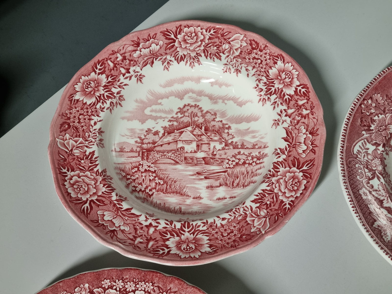 Engels rood Set 6x mix & match diep pasta curry bord