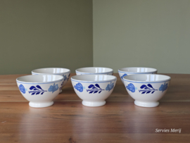 Royal Boch Boerenbont blauw Boerenblauw set 6x kom ontbijtkom 13 cm