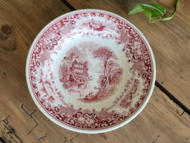 Regout Castillo Old England rood set 8x Diep Soep Pasta Bord 23,5 cm