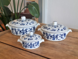 Blue Danube set 3x Dekschaal Terrine (gladde rand)
