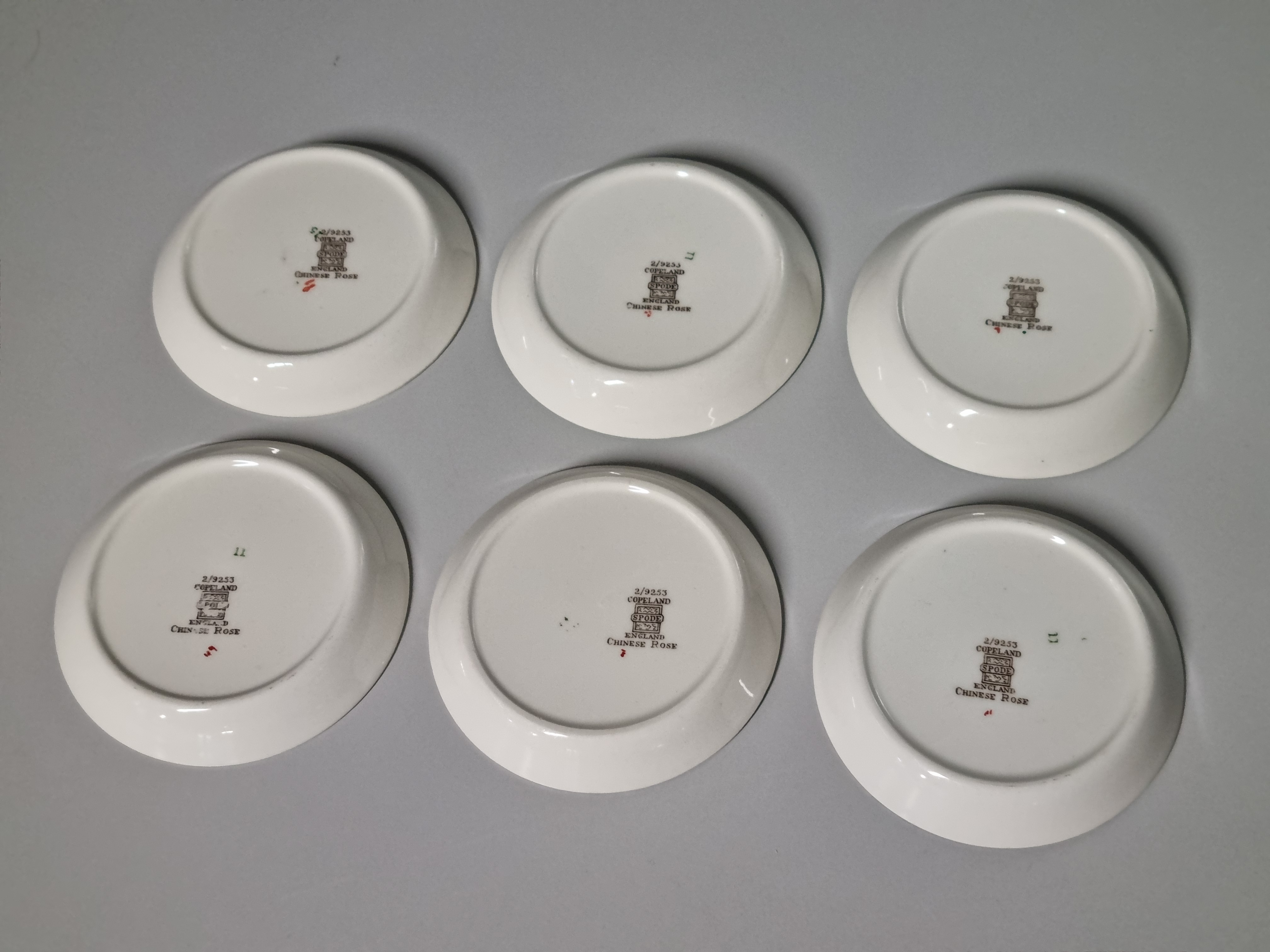 Engels Spode Copeland Chinese Rose set 6x bordje 10 cm
