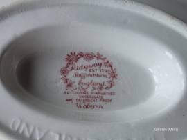 Engels rood Ridgway Woburn sauskom op vaste onderschotel