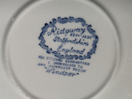 Engels Ridgway Windsor blauw soepkom met schotel