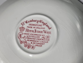 Engels rood 17th Century England Royal Tudor Ware Staffordshireset 6x Kop en schotel