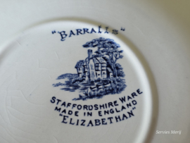 Engels blauw Barrats Old Castle Elizabethan Soepkom met schotel
