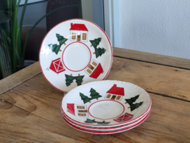 Engels Mason's Christmas Village 1983 Kerstservies Ontbijtservies 4-pers.