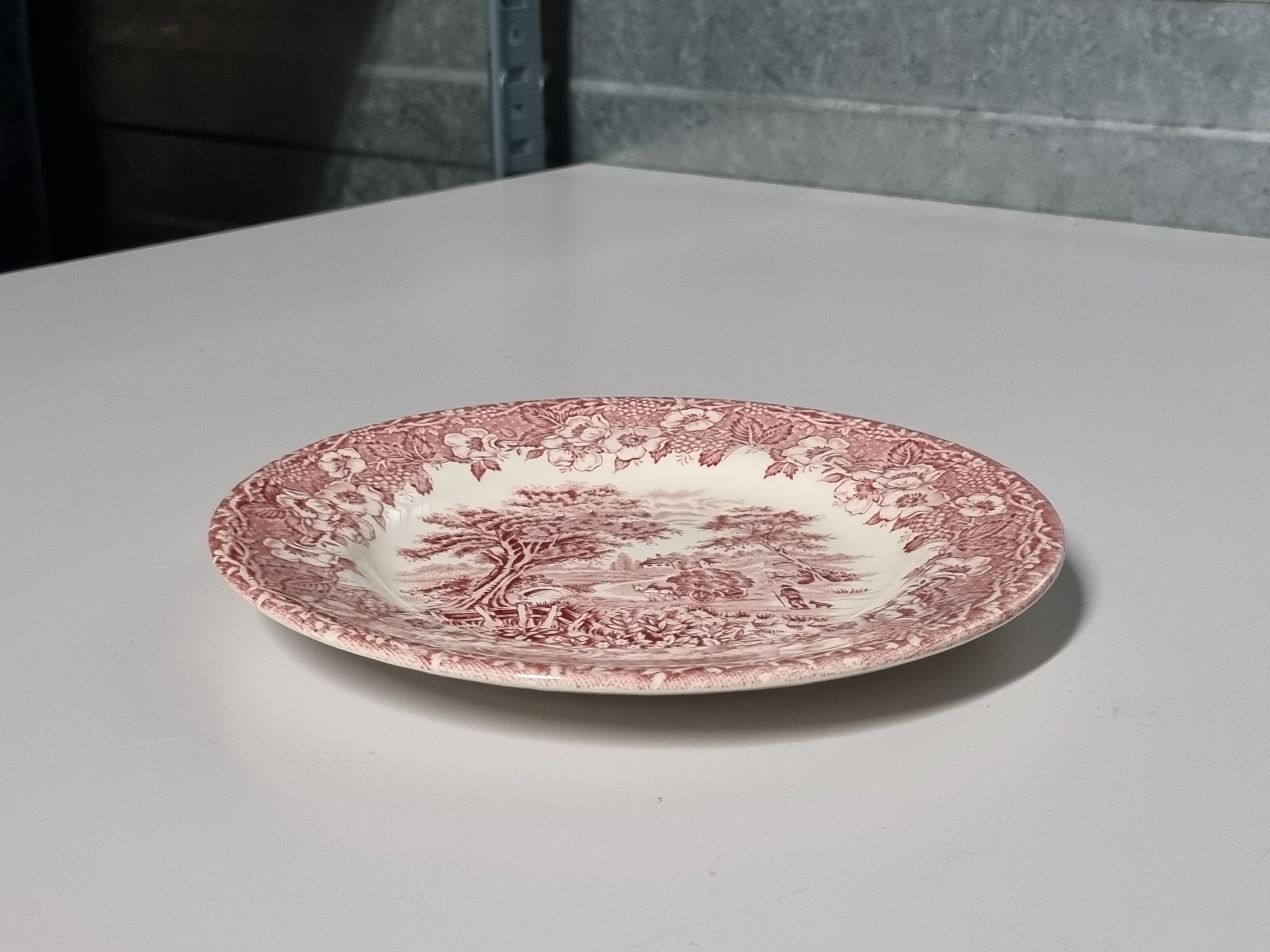 Engels rood Ironstone gebaksbordje 17 cm (herder)