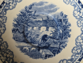 Boerenhoeve blauw Societe Ceramique set 6x kop en schotel