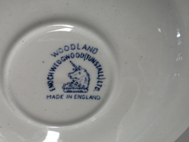 Engels blauw Enoch Wedgwood Woodland Kop en schotel (witte binnenkant)