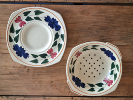Boerenbont 418 Societe Ceramique Fruittest op onderbord Art Deco