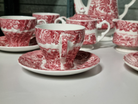 Engels rood Woods Ware Koffieservies of als Theeservies 6-pers.