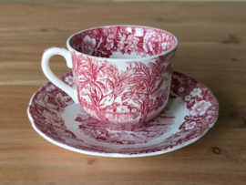 Engels rood Palissy Thames River Scenes Kop en schotel