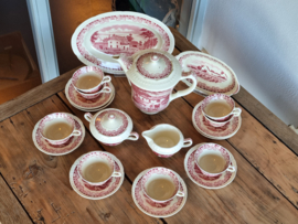 Boerenhoeve Rood Societe Ceramique Koffieservies 8-pers. (creme)