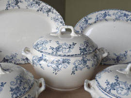 Frans Longwy blauw Rejane compleet Eetservies 8-pers.