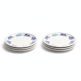 Royal Boch Belgium Boerenbont blauw Boerenblauw set 6x gebaksbordje 16 cm