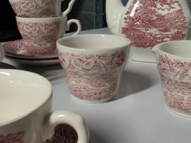 Engels rood English Ironstone Tableware EIT koffieservies theeservies 10 personen (wagen)