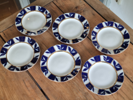 Lomonosov blauw Winternight set 6x Bord 18 cm